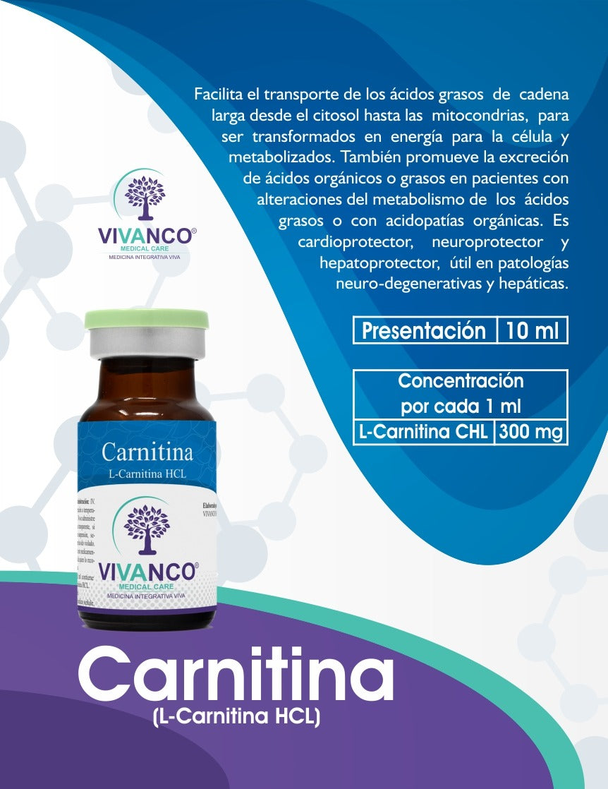 L – CARNITINA CLORHIDRATO  (300MG) Vial 10 ml