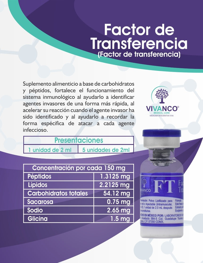 FACTOR DE TRANSFERENCIA Inyectable Caja con 5 viales