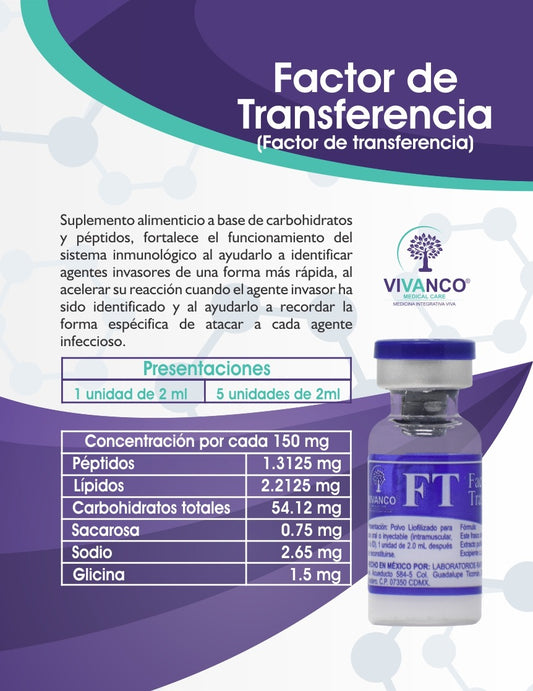 FACTOR DE TRANSFERENCIA Inyectable Caja con 5 viales