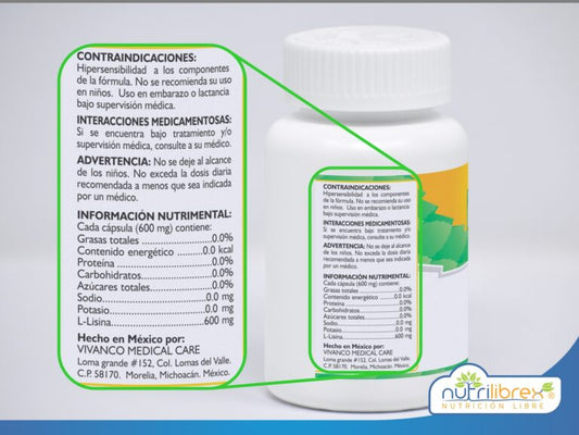 L LISINA 60 CAPSULAS (FRASCO)