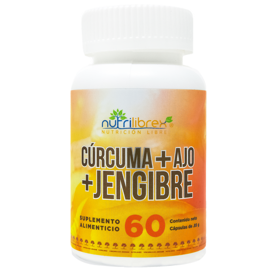 Cúrcuma + Ajo + Jengibre 60 capsulas